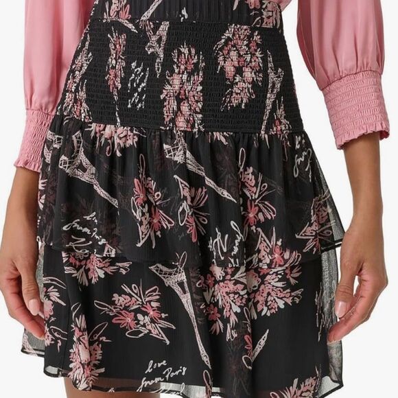Karl Lagerfeld Dresses & Skirts - KARL LAGERFELD WOMEN’S SKIRT FLORAL LINED INSIDE ROUCHED AROUND WAIST SIZE SMALL